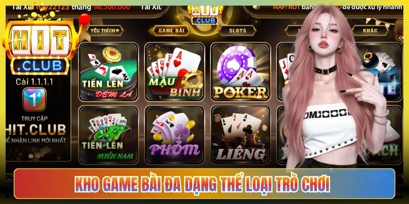 Kho game bài với đa dạng thể loại trò chơi thịnh hành hiện nay